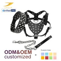 Grosir Pabrik Set Harnesses Anjing Kulit Berhias Rhinestone 3 in 1, Kalung, dan Tali Rantai, Rantai Logam Heavy Duty, Perlengkapan Jalan-Jalan Hewan Peliharaan