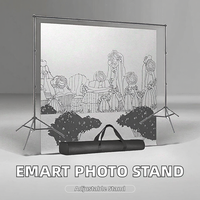 EMART Penyangga Latar Belakang Foto 2x3m Sistem Latar Belakang yang Dapat Disesuaikan 8 Penjepit Latar Belakang 2 Kantong Pasir Studio Foto Fotografi Potret