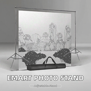 Support de fond photo <span class=keywords><strong>EMART</strong></span> 2x3m, système de fond réglable, 8 pinces de fond, 2 sacs de sable, pour studio photo et photographie de portrait - Product Image 3