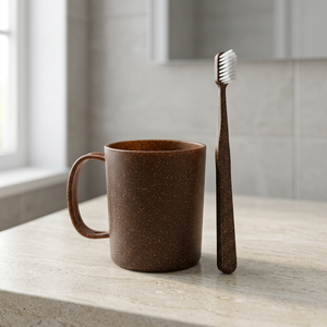 Vaso Ecológico de Fibra de Coco Specologia de 500 ml con Cepillo de Dientes - Vaso Brasileño Sostenible y Reutilizable - Product Image 2
