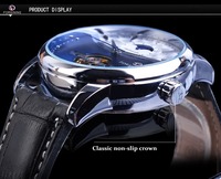 Jam Tangan Pria Forsining Model Terbaru High-End Tali Kulit Tahan Air Laris Manis Otomatis Mekanik Tourbillon