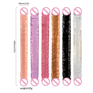 Dildo en TPE ultra-transparent à double tête en <span class=keywords><strong>U</strong></span>, jouet sexuel souple pour adultes, directement de l'usine, masturbation lesbienne, étanche, réaliste - Product Image 2