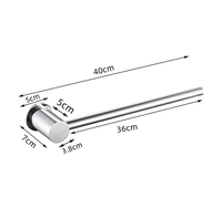 Porte-serviettes mural moderne en acier inoxydable 304 poli de 40 cm, support simple pour serviettes de bain et de cuisine, accessoires de salle de bain