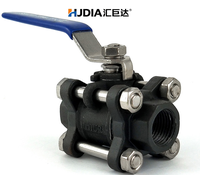 Válvula de Bola de Acero Fundido/Acero al Carbono de Tres Piezas con Rosca Interna y Brida para Soldadura de Gas, Diseño OEM CFire Safe, PN16-PN64 para Tuberías