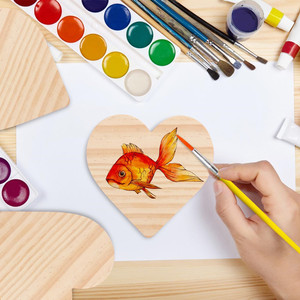 Posavasos de madera de corazón sin terminar de 4 pulgadas de primera calidad, manualidades DIY para dibujar, pintar, grabar en madera para decoración del hogar de bodas - Product Image 4