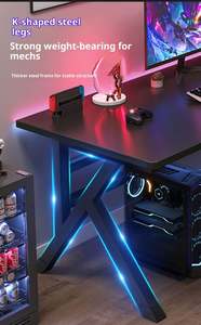 Table <span class=keywords><strong>d</strong></span>'<span class=keywords><strong>angle</strong></span> ergonomique de luxe moderne noire pour PC <span class=keywords><strong>Gamer</strong></span> – <span class=keywords><strong>Bureau</strong></span> de jeu pour ordinateurs – Vente en gros à prix réduit - Product Image 4