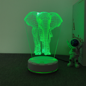 Dieciséis colores cambiantes 3D Luz de noche con elefante Animal remoto para decoración de escritorio - Product Image 4
