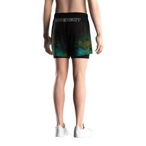 Shorts de sport 2-en-1 pour hommes, gris et noir, doublés, avec entrejambe de 5 pouces, pour la course et le Jiu Jitsu (vente en gros) - Product Image 4
