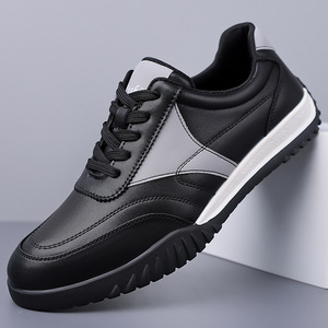 Chaussures de sport décontractées respirantes à semelle souple pour hommes, talon bas, lacets avant, couleurs unies noir, blanc, marron, bleu 5581 - Product Image 1