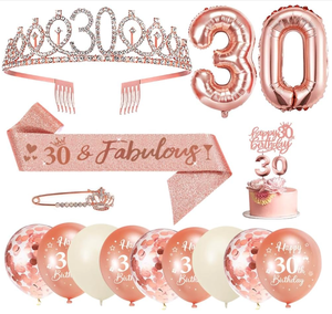 Tiara <span class=keywords><strong>de</strong></span> corona <span class=keywords><strong>para</strong></span> fiesta <span class=keywords><strong>de</strong></span> <span class=keywords><strong>cumpleaños</strong></span> <span class=keywords><strong>de</strong></span> la Reina (<span class=keywords><strong>30</strong></span> años), broche, banda <span class=keywords><strong>de</strong></span> satén, velas, <span class=keywords><strong>30</strong></span> globos <span class=keywords><strong>de</strong></span> aluminio, globos <span class=keywords><strong>de</strong></span> confeti impresos, adornos <span class=keywords><strong>para</strong></span> tartas, recuerdos - Product Image 1