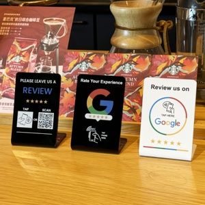 Support de Table NFC Personnalisé pour Avis Google et Réseaux Sociaux, en Acrylique - Product Image 3
