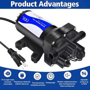 Bomba de Agua de Alta Presión Venus, 5.5 GPM, 75 PSI, Bomba de Diafragma, Interruptor de Presión Automático, Funcionamiento Silencioso - Product Image 2
