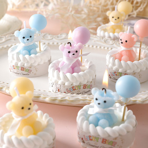 Macaron Cute Bear Balloon Smokeless Candles, Cake Decor for Baby One-Year-Old, Birthday & Wholesale Favors - Product Image 4