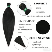 Article Tendance : Cheveux à Tresser Pré-Étirés 38" 180g, Lots de Cheveux Afro Yaki Naturels Doux Pré-Couches pour Extensions de Tresses Box Braids