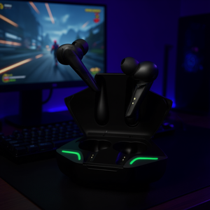 Auriculares Inalámbricos TWS para Gaming Impermeables con Luces LED, Sonido con Bajos Potenciados, Carga Tipo-C, Asistente de Voz Integrado, Dinámicos de 8 MM - Product Image 2