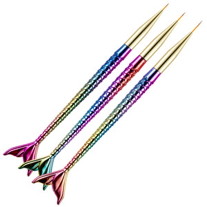 Kit de pinceaux à ongles sirène 3 pièces 30g, stylo de sculpture pour photothérapie, pour traçage progressif, fibres artificielles, manche en plastique, personnalisable pour ongles - Product Image 2