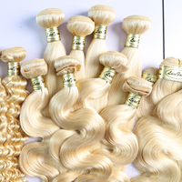 613 Blonde Bone Droite Bundles de Cheveux Humains 30 32 Pouces Remy Cheveux Brésiliens Tissage Bundles Extensions