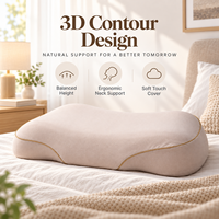 Vente en gros oreiller cervical ergonomique respirant à contour 3D, housse amovible, support de cou en mousse polyuréthane moulé
