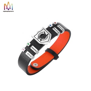 <span class=keywords><strong>Bracelet</strong></span> à breloques en cuir <span class=keywords><strong>personnalisé</strong></span> avec nom gravé pour <span class=keywords><strong>homme</strong></span> - Product Image 1