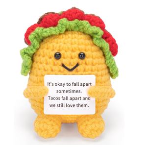 Divertido Taco emocional positivo Crochet Taco Crochet patata socio juguete con tarjeta positiva divertidos regalos <span class=keywords><strong>de</strong></span> mordaza para cumpleaños Navidad - Product Image 1