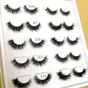 Faux Cils de Vison <span class=keywords><strong>5D</strong></span> de Luxe en Gros, Grande Barquette, Logo Personnalisé, Sans Cruauté, Cils de 15 mm, <span class=keywords><strong>Bande</strong></span> Noire, 10 Paires, Barquette Blanche - Product Image 2