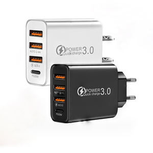 Nuevo cargador de pared PD 20W 3USB QC3.0 tipo C USB C UE EE. UU. Enchufe cargador de teléfono móvil de viaje para iPhone 15 14 <span class=keywords><strong>Galaxy</strong></span> <span class=keywords><strong>Airpods</strong></span> - Product Image 1