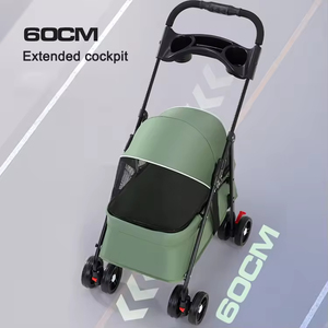 Trọng Lượng Nhẹ Gấp Công Suất Lớn Có Thể Gập Lại Con Chó Tàu Sân Bay Xe Đẩy Xách Tay 4-Bánh Xe Đi Bộ Giỏ Hàng Cho Du Lịch Ngoài Trời Với Vật Nuôi - Product Image 5