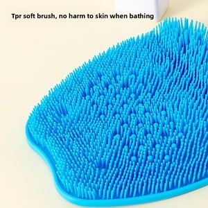 Multi-Functional Bathroom Bath <b>Brush</b> and Foot Mat <b>Back</b> Lazy Suction Cup Stick with Rubbing Hands Pad - Product Image 3