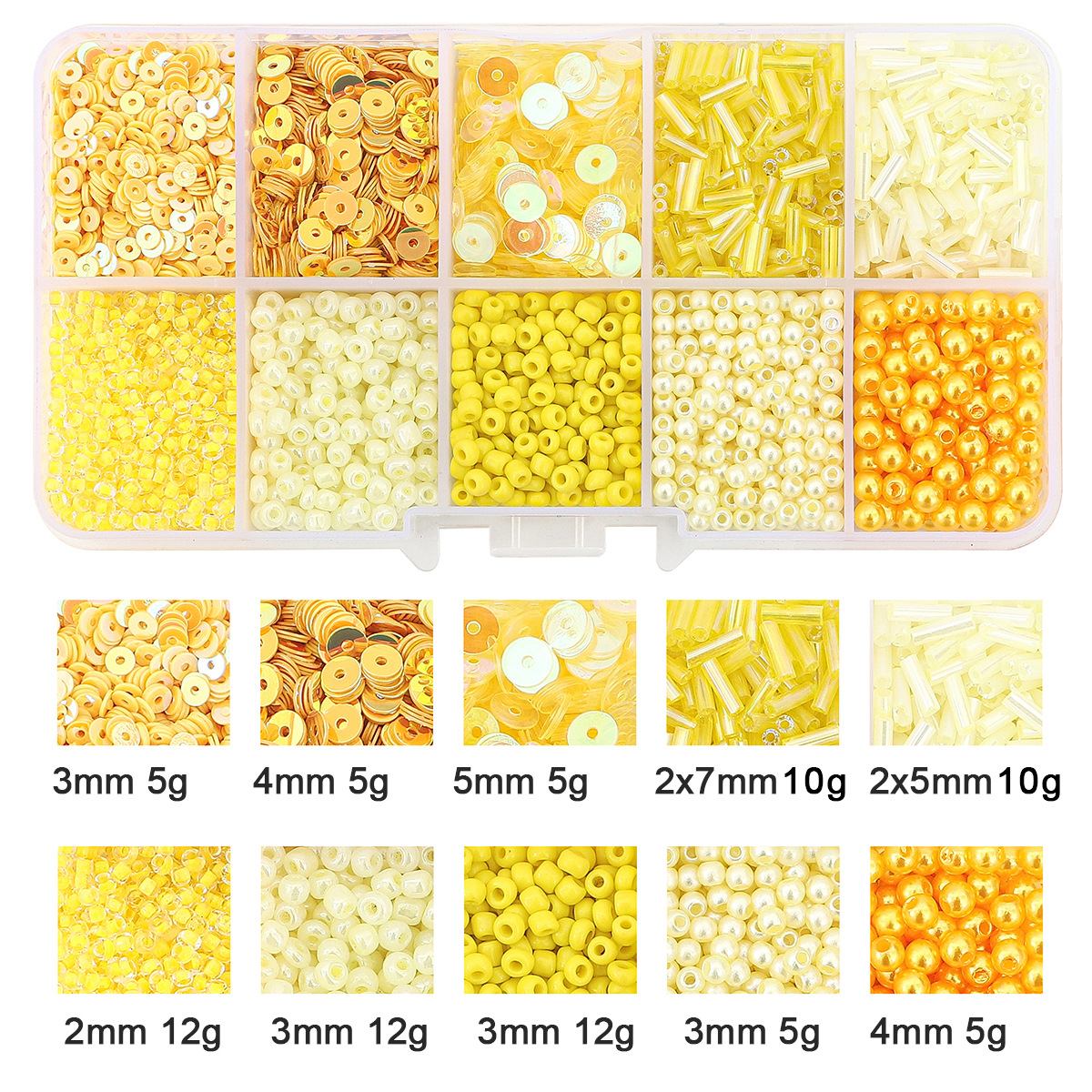 Jaune x 10 compartiments