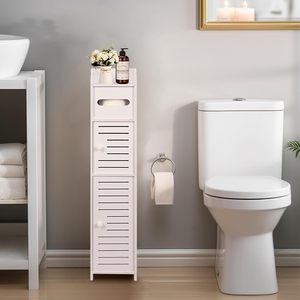 Armoire de rangement pour petits espaces de salle de bain, <span class=keywords><strong>porte</strong></span>-<span class=keywords><strong>papier</strong></span> toilette, support, petite armoire de rangement mince pour salle de bain - Product Image 3