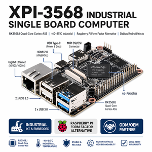 บอร์ด RK3568 SBC ทางเลือกแทน Raspberry Pi ขนาด 85x56 มม. 4K/60 Quad-Core A55 แรม 8GB ระบบปฏิบัติการ Android 11 Debian 10 สำหรับอุตสาหกรรม EM.<span class=keywords><strong>MC</strong></span> H.265 - Product Image 1