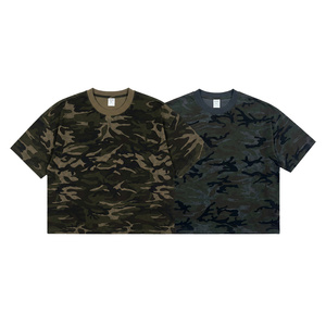 T-shirt da <span class=keywords><strong>uomo</strong></span> vintage in cotone mimetico bruciato, girocollo, estivo, <span class=keywords><strong>casual</strong></span>, vestibilità ampia - Product Image 2