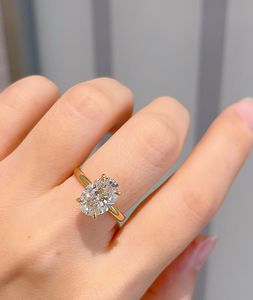 Xinfly 18K Solid Real Gold Trendy DE VS1 3CT <b>Solitaire</b> IGI Lab Grown Diamond Oval Cut <b>Ring</b> for Wedding Engagement - Product Image 5