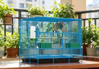Cage à oiseaux pliable pour économiser de l'espace, idéale pour les petits perruches, parfaite pour la maison et les voyages, avec accessoires pour oiseaux, élevage d'oiseaux