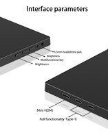 Layar Portabel Ekspansi Nirkabel Full HD 14/15.6 inci dengan Port Tipe-C, Ringan untuk MAC/Android/PC