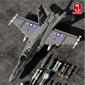 ตัวต่อจูฮัง 88005 เครื่องบินรบ F-18 ของเล่นสำหรับเด็กผู้ชาย อายุ 8-13 ปี 800+ ชิ้น สีเทา - Product Image 4