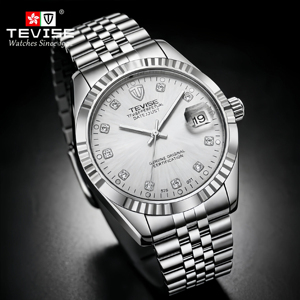 Fabricante de Relojes Personalizados TEVISE, Relojes Mecánicos Automáticos de Acero Inoxidable de Lujo a Prueba de Agua para Hombre - Product Image 4
