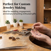 Unberührte Natürliche Hirschgeweih-Ringrohlinge mit Doppelbogen und Glatter Oberfläche für DIY-Schmuckherstellung und Bastelkomponenten