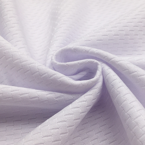 145GSMジャカードメッシュ生地、100%ポリエステル、無地、抗ピリング、速乾性、通気性、スポーツジムTシャツ、女の子用サイクリングジャージ - Product Image 3