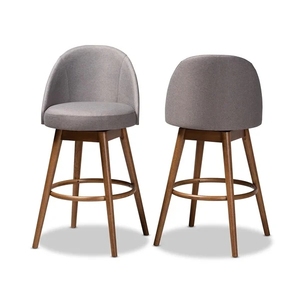Nordic <strong>Grey</strong> High <strong>Bar</strong> <strong>Stools</strong> With Back - Product Image 2