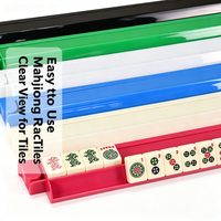 Rak Mahjong Multi-Warna Terbaru 17,5 Inci, Penyangga Ubin Mahjong dari Polystyrene PS untuk Ubin Mahjong Amerika, Aksesoris Permainan