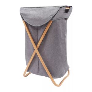 Cesto Plegable para Ropa Sucia con Marco de Bambú, Bolsa de Almacenamiento Plegable con Tapa - Product Image 5