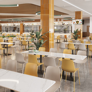 Juego de Sillas y Mesa de Comedor de PVC, Diseño Moderno y Simple, Mesa Cuadrada Multifuncional para Tienda de Té con Leche, Comedor Escolar, Restaurante - Product Image 3