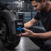 Compresseur d'air portable sans fil pour pneus de vélo avec affichage numérique