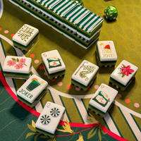 Jeu de Mahjong Américain Personnalisé Green Strip Golf, Luxe, Pliable, 4 Couches, 160 Tuiles en Acrylique, Écologique, Soirée de Jeu