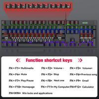 Wired Gaming Mechanical Keyboard RGB Rainbow Backlit Keyboard 104keys E-sport Gaming Ergonomic Keyboard for Pc Tablet Desktop