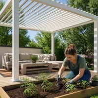 Pergola à lames orientables en aluminium, télécommandée, 6x4m, protection solaire, abri de voiture, cour, balcon, terrasse, directement de l'usine chinoise