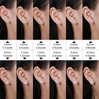 Aretes de Botón de Lujo con Cierre de Rosca para Hombre y Mujer, Joyería Fina en Plata Esterlina 925 Chapada en Oro con Diamantes Moissanita VVS y Halo Iced Out