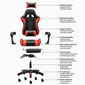 Fauteuil <span class=keywords><strong>Gamer</strong></span> Racing Personnalisé et Abordable en Cuir PU, Réglable en Hauteur, avec Repose-Pieds - Product Image 4