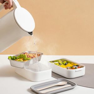 Icen YJ35 Boîte à lunch en acier inoxydable réutilisable pour adultes avec poignée ergonomique Doublure intérieure thermique Portable pour les repas de voyage au travail - Product Image 6